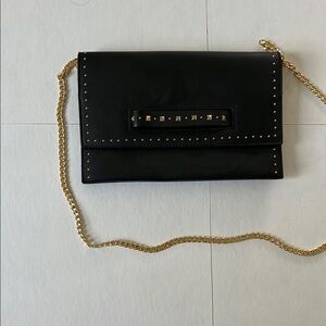 Top Shop Black Studded Chain Shoulder Bag